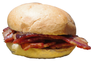 Crispy Bacon sandwich in a freshly baked bread roll